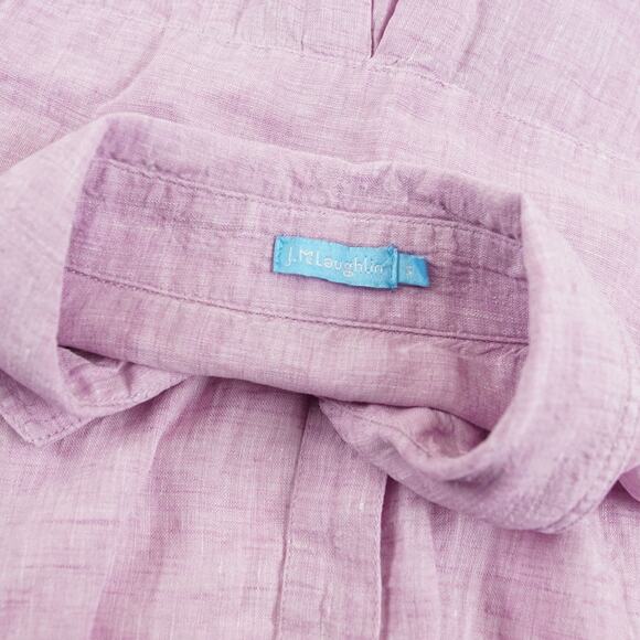 J McLaughlin Linen Long Sleeve Pink 100% Linen Button Shirt Womens Sz S - Picture 7 of 10